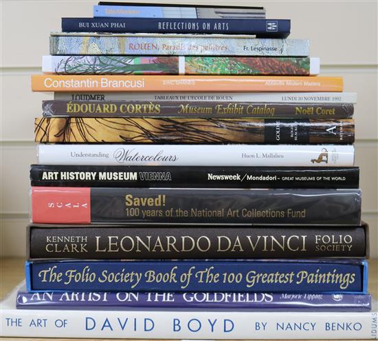 A quantity of reference books relating to art and artists, including David Voyd, Leonardo de Vinci, etc.